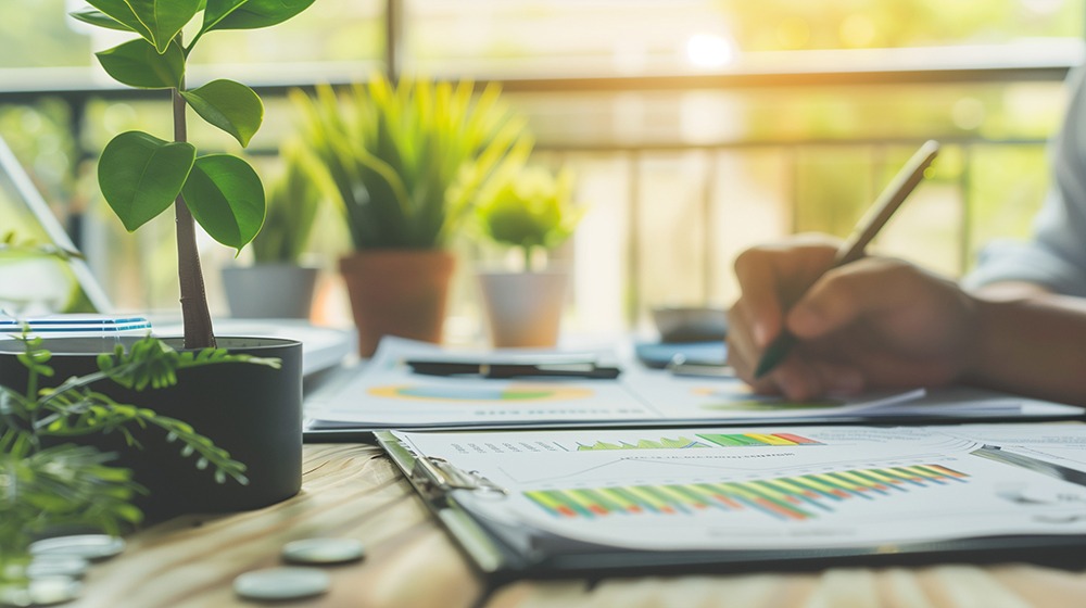 data evaluation of the sustainability of a company, created with